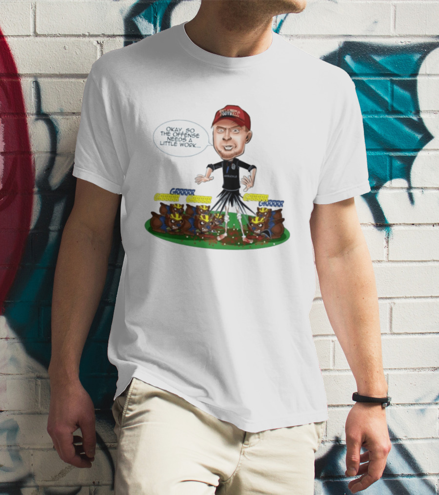 Oklahoma Football Coach Arbuckle Offense Skeleton Cartoon Needs A Little Work T-Shirt