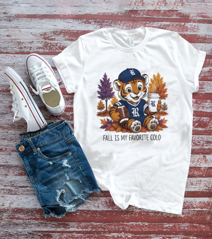 R Tiger Football Fall Is My Favorite Color Autumn Leaves T-Shirt