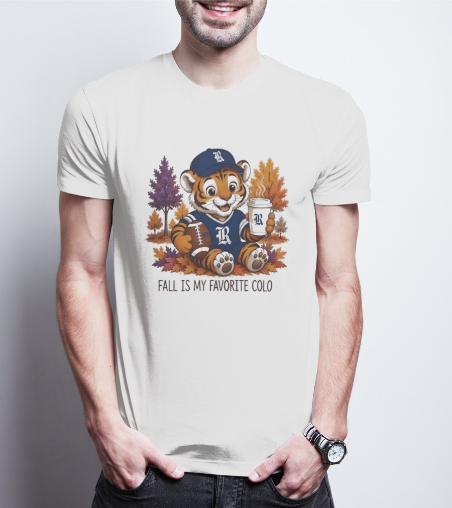 R Tiger Football Fall Is My Favorite Color Autumn Leaves T-Shirt