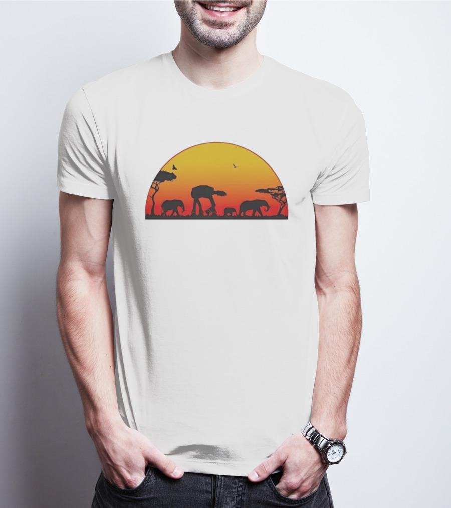 Star Wars AT AT Walker African Savanna Sunset T-Shirt