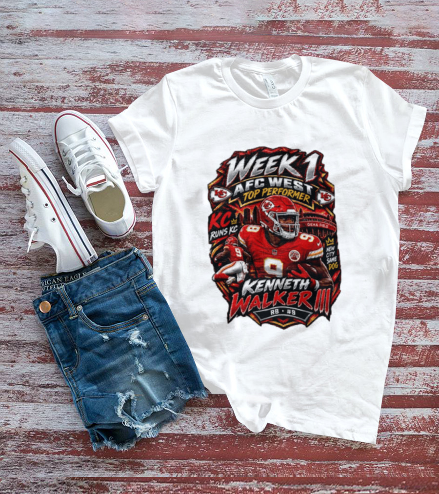 Kenneth Walker Kansas City Chiefs Week 1 NFC West Top Performer T-Shirt