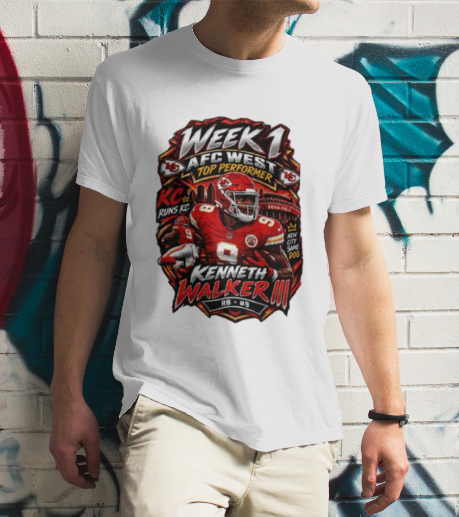 Kenneth Walker Kansas City Chiefs Week 1 NFC West Top Performer T-Shirt
