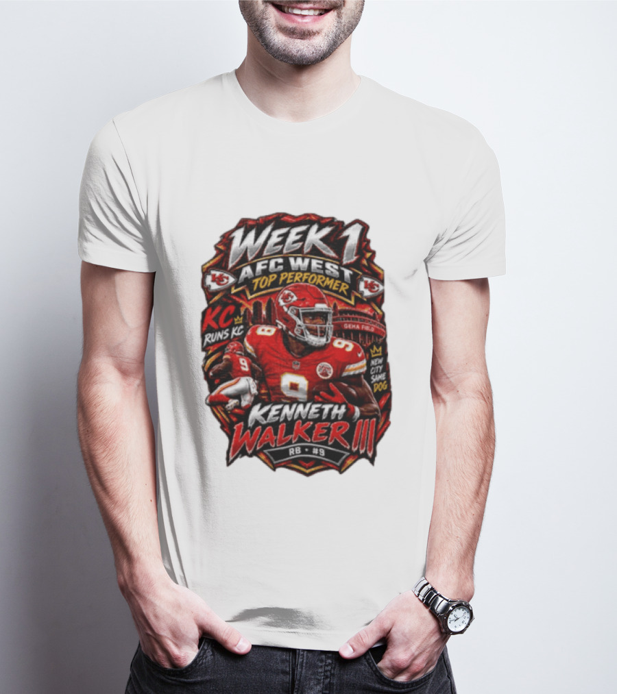 Kenneth Walker Kansas City Chiefs Week 1 NFC West Top Performer T-Shirt