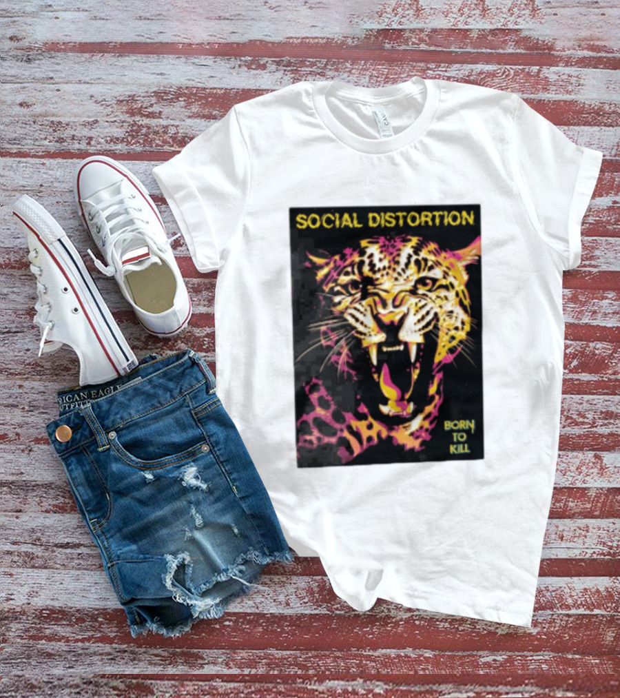 Social Distortion Snarling Leopard Born To Kill T-Shirt