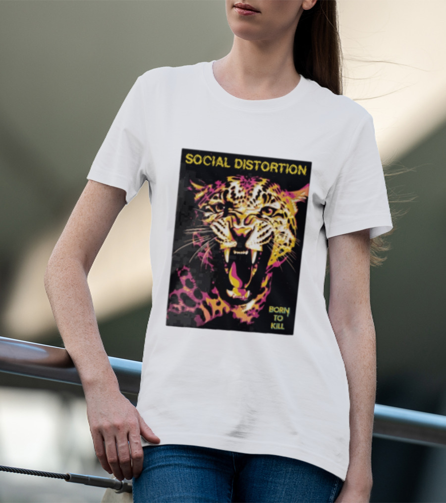 Social Distortion Snarling Leopard Born To Kill T-Shirt