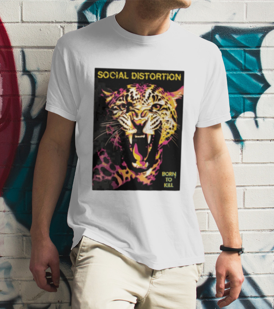 Social Distortion Snarling Leopard Born To Kill T-Shirt