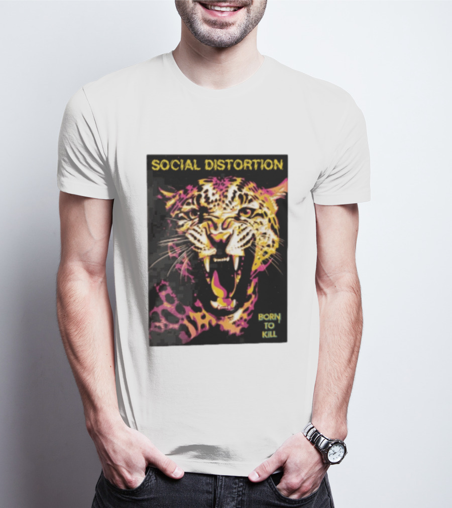 Social Distortion Snarling Leopard Born To Kill T-Shirt