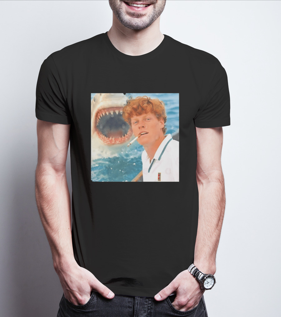 Jannik Sinner Smoking With Great White Shark Tennis Image T-Shirt