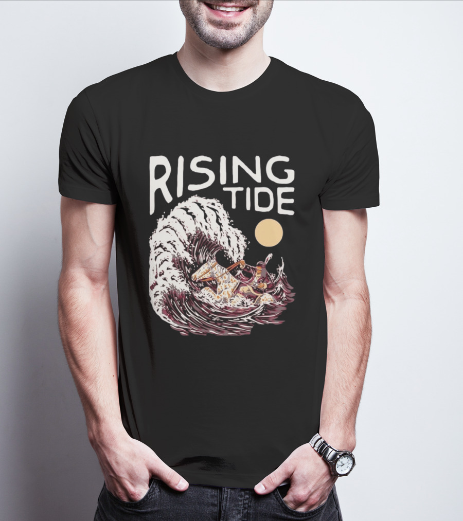 Rising Tide Surfing Horse Wave Native American Old Row T-Shirt