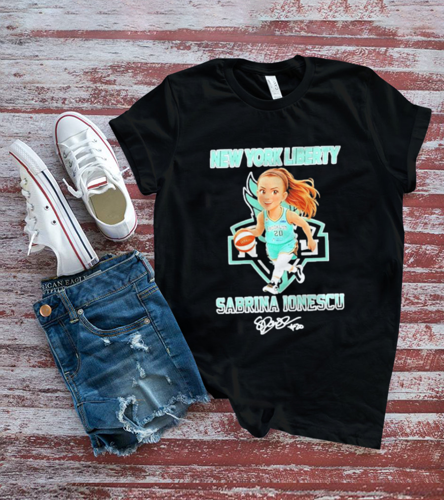 Sabrina Ionescu New York Liberty Basketball Cartoon Brooklyn 20 T-Shirt