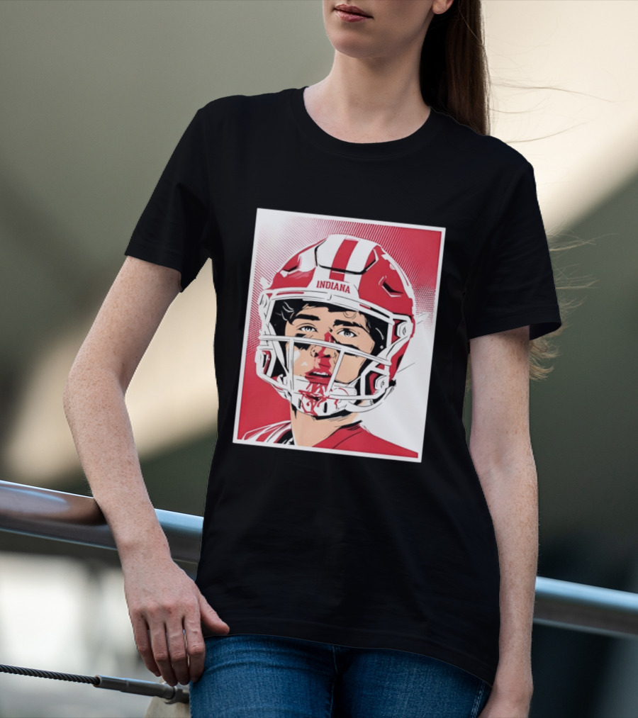 Josh Hoover Indiana Football Bloody Face Helmet T-Shirt