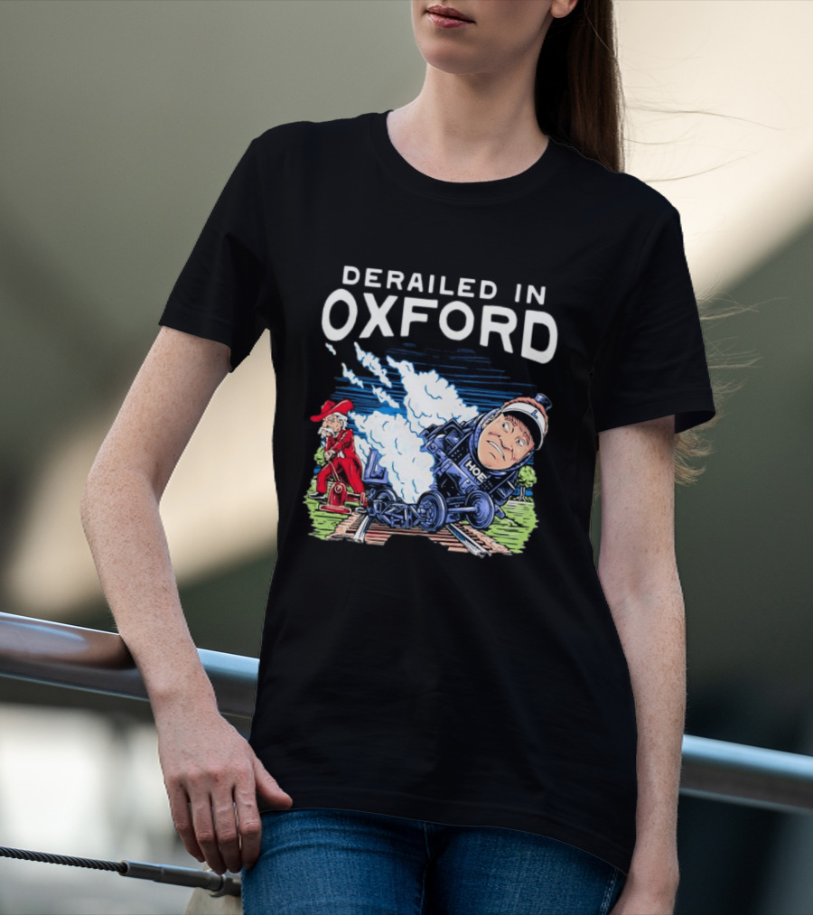 Derailed In Oxford Old Row Ole Miss Lane Kiffin Train T-Shirt