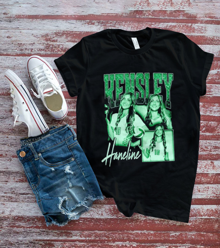 Kensley Haneline 18 Volleyball Player Green Collage T-Shirt