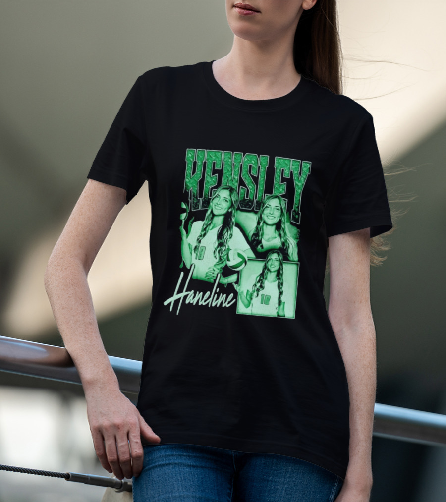 Kensley Haneline 18 Volleyball Player Green Collage T-Shirt