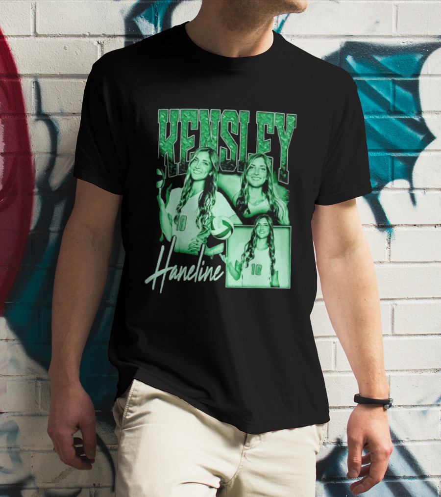 Kensley Haneline 18 Volleyball Player Green Collage T-Shirt