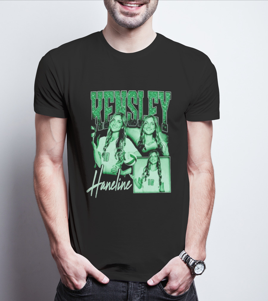 Kensley Haneline 18 Volleyball Player Green Collage T-Shirt