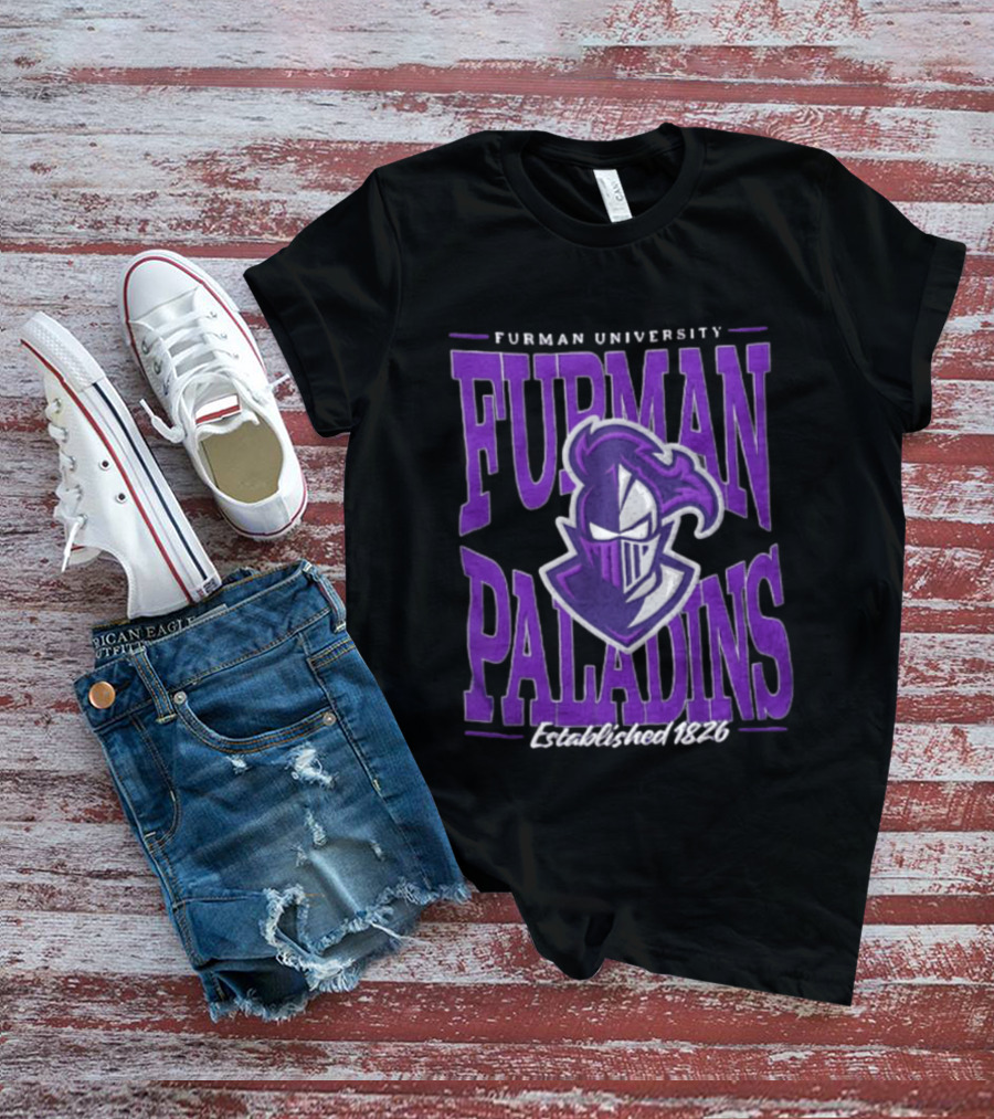 Furman University Paladins NCAAF Established 1826 Purple Knight T-Shirt