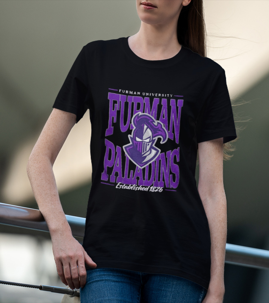 Furman University Paladins NCAAF Established 1826 Purple Knight T-Shirt