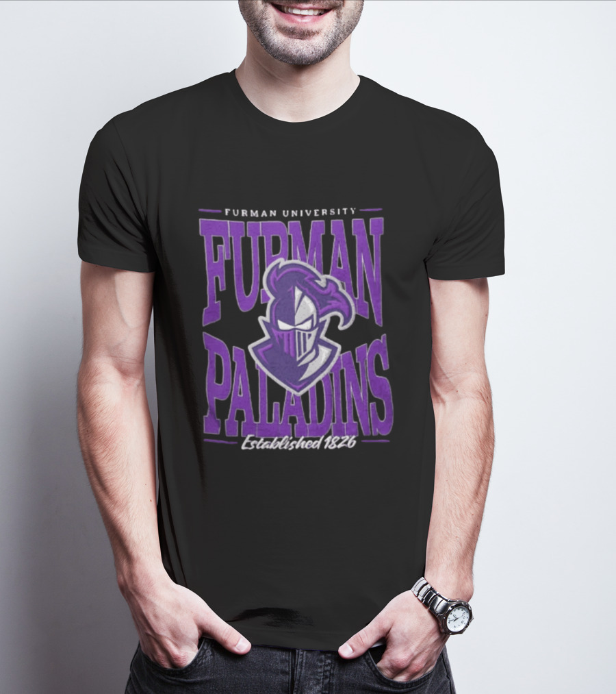 Furman University Paladins NCAAF Established 1826 Purple Knight T-Shirt