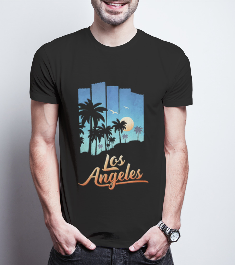 Los Angeles Sunset Palm Trees California T-Shirt
