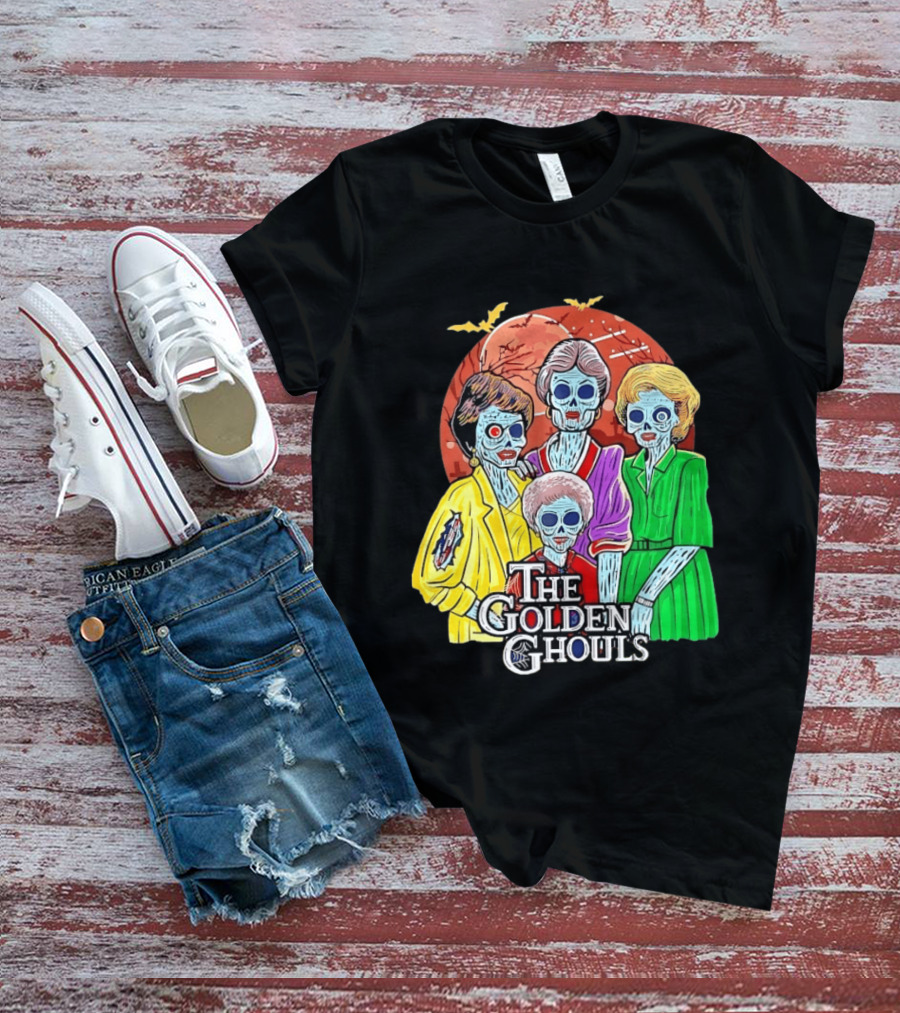 Halloween Zombie The Golden Ghouls Bat Moon T-Shirt