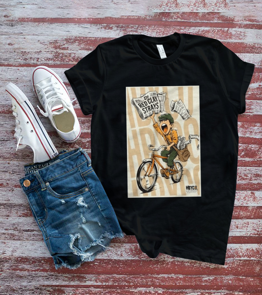 Red Clay Strays Sep 20 2026 San Antonio Frost Bank Center HBYCO Newsboy Bicycle T-Shirt