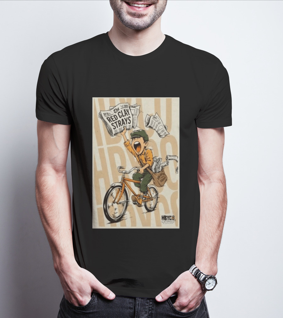 Red Clay Strays Sep 20 2026 San Antonio Frost Bank Center HBYCO Newsboy Bicycle T-Shirt