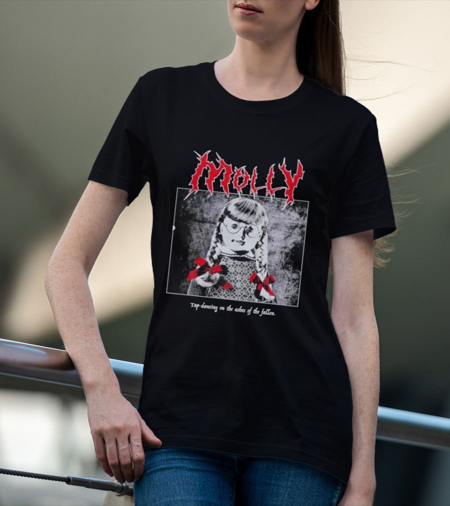 Molly Tap Dancing On The Ashes Of The Fallen Horror Doll Drawing T-Shirt