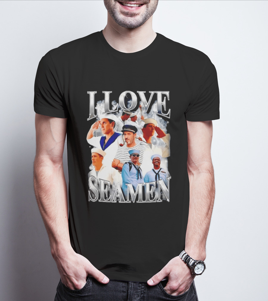 I Love Seamen Sailor Aesthetic Navy Nautical T-Shirt