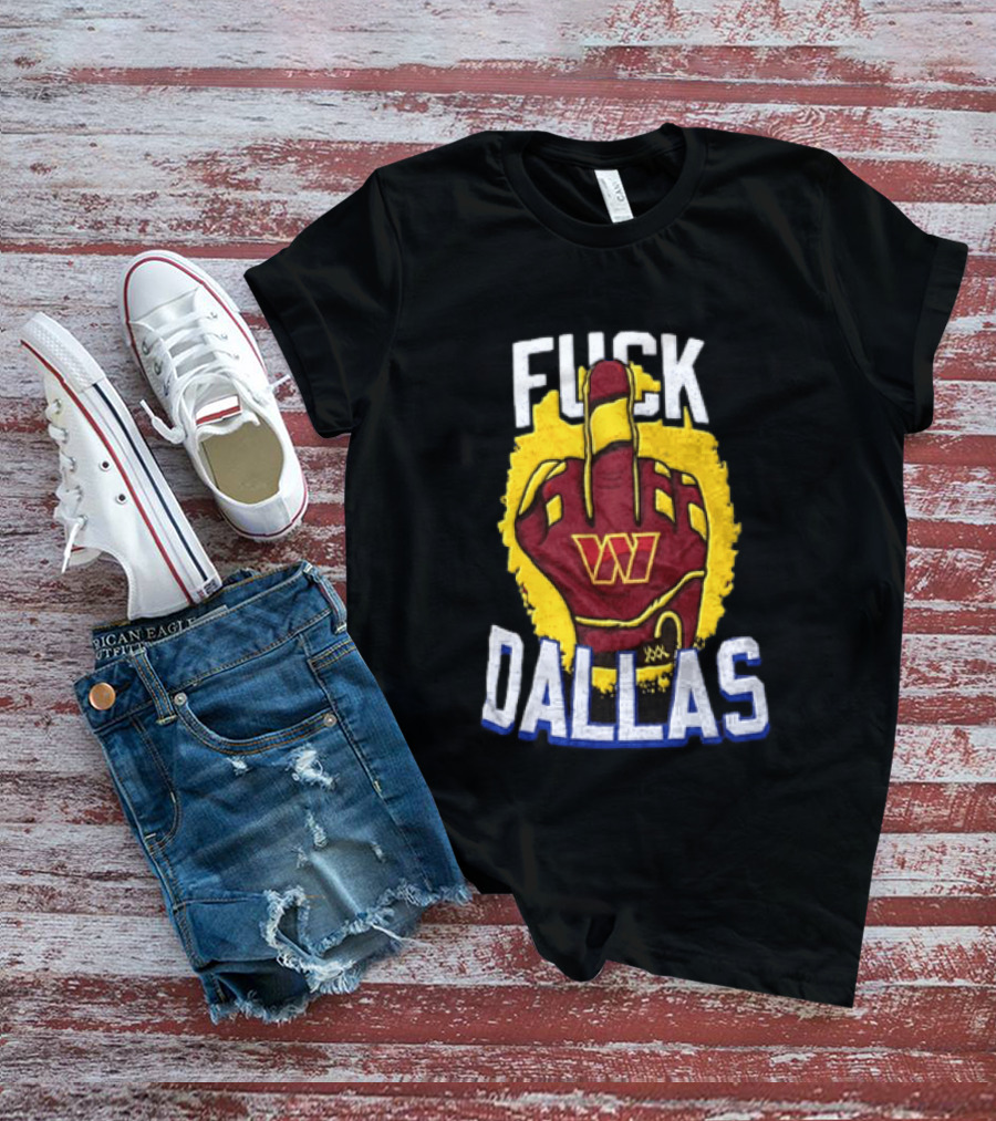 Raise Hail F*** Dallas Middle Finger Glove Red Yellow White Blue T-Shirt