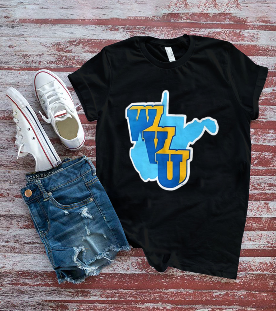 West Virginia Mountaineers WVU State Map T-Shirt