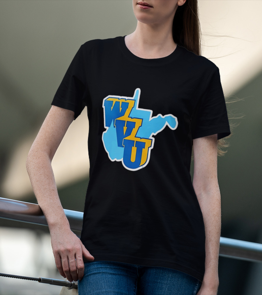 West Virginia Mountaineers WVU State Map T-Shirt