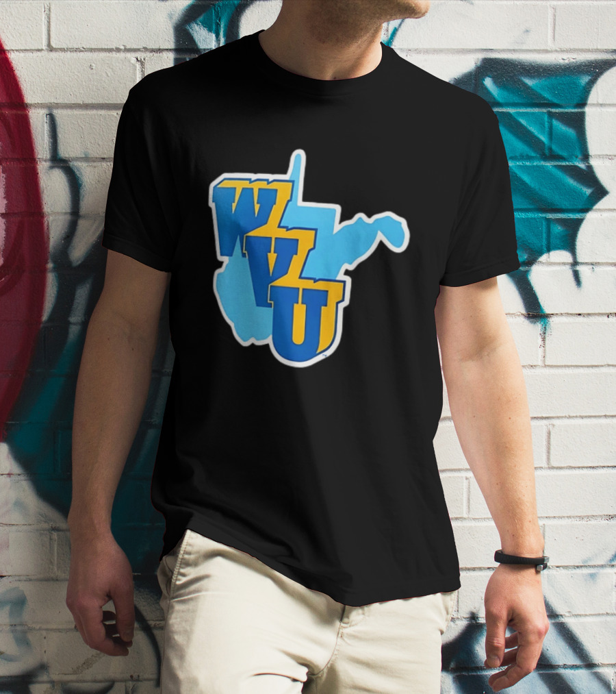 West Virginia Mountaineers WVU State Map T-Shirt