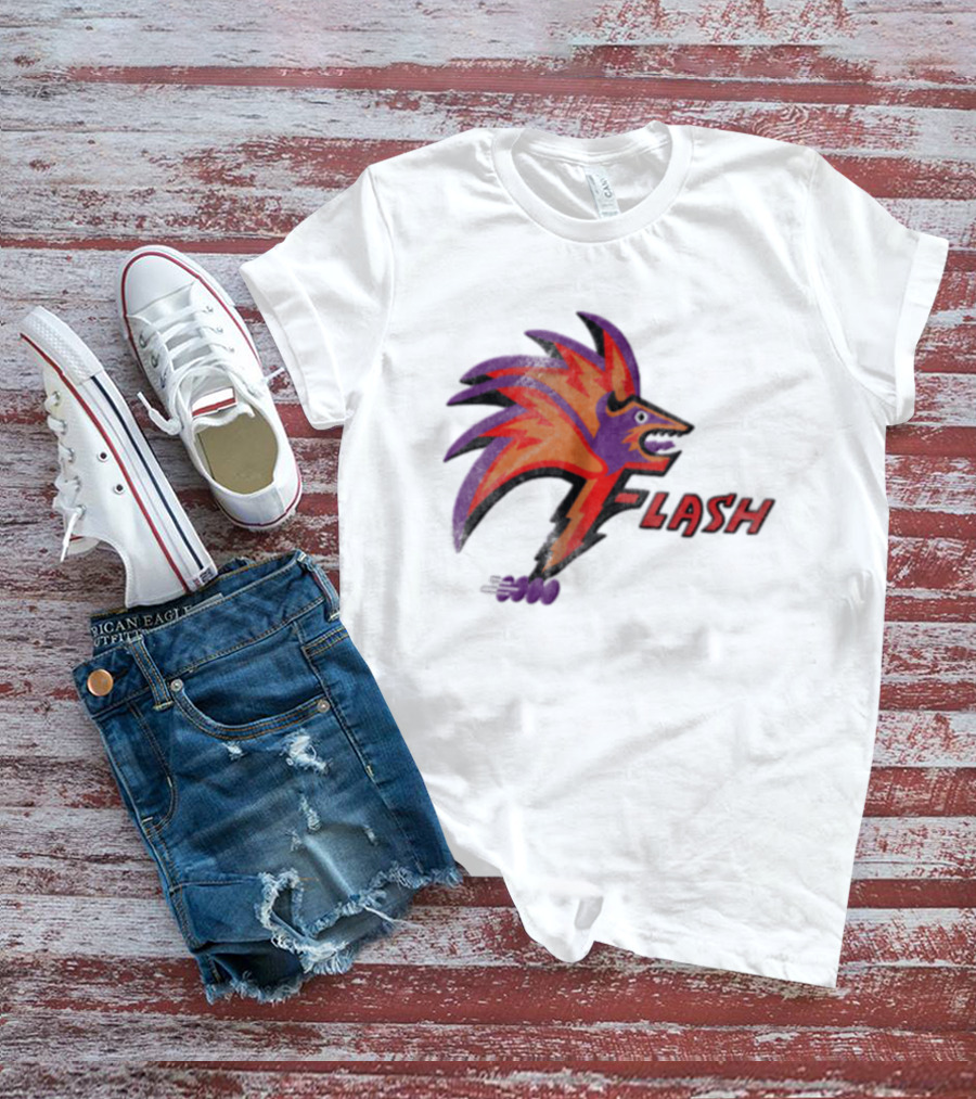 1993 Las Vegas Flash Purple And Orange Retro Wolf T-Shirt