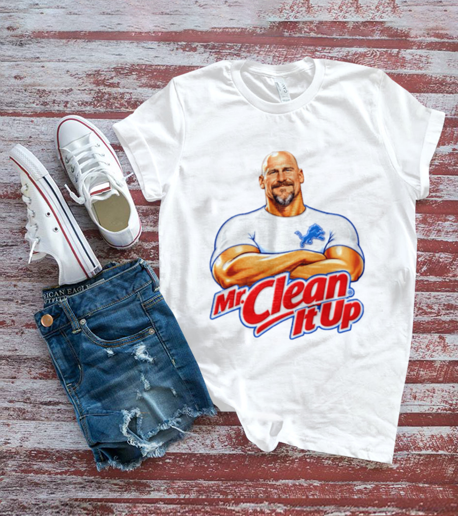 Dan Campbell Mr Clean It Up Detroit Lions Exclusively T-Shirt