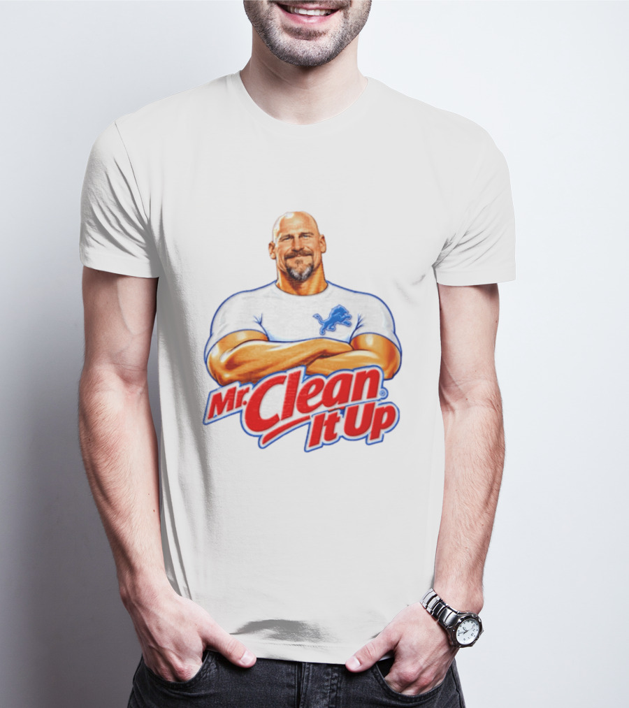 Dan Campbell Mr Clean It Up Detroit Lions Exclusively T-Shirt