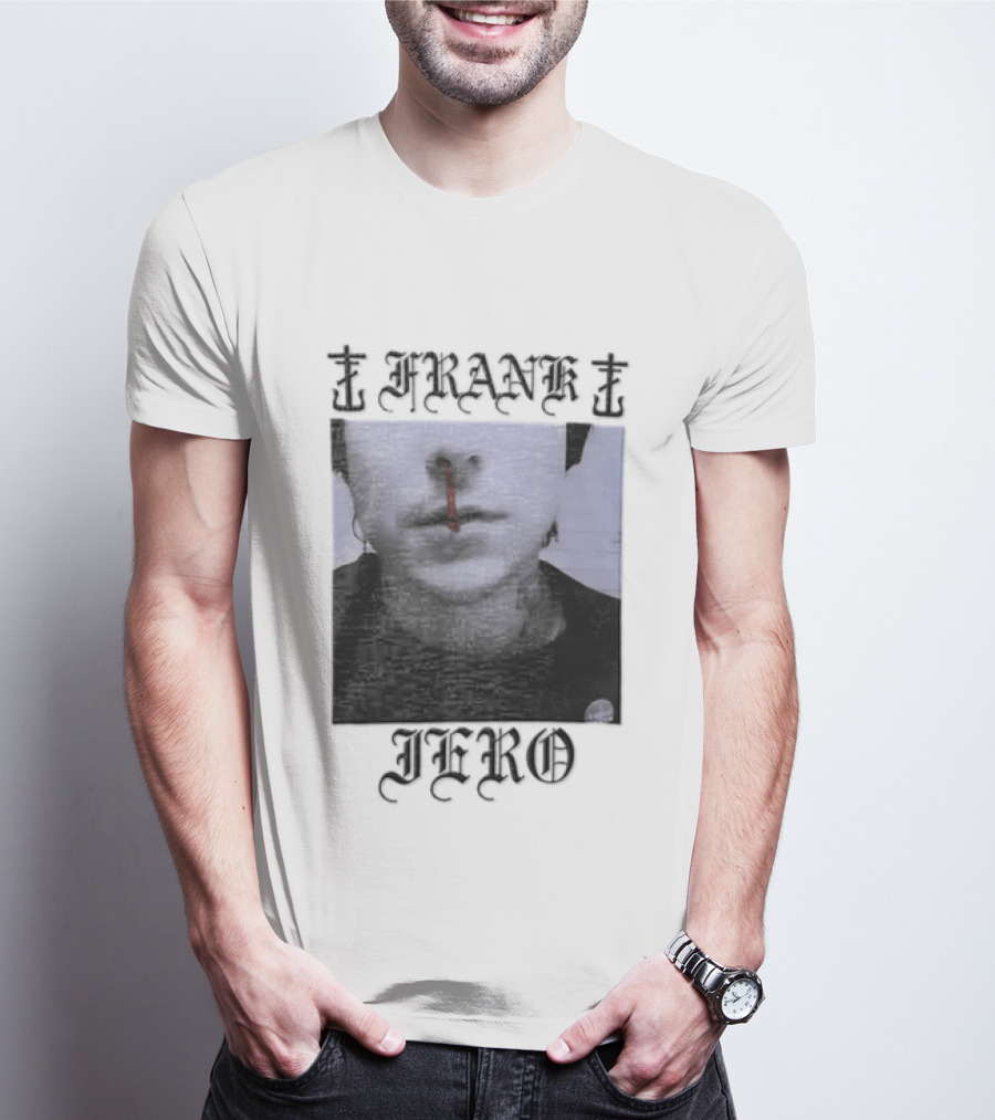 Franke Jero Dark Blue Aesthetic Nosebleed Art My Chemical Romance T-Shirt