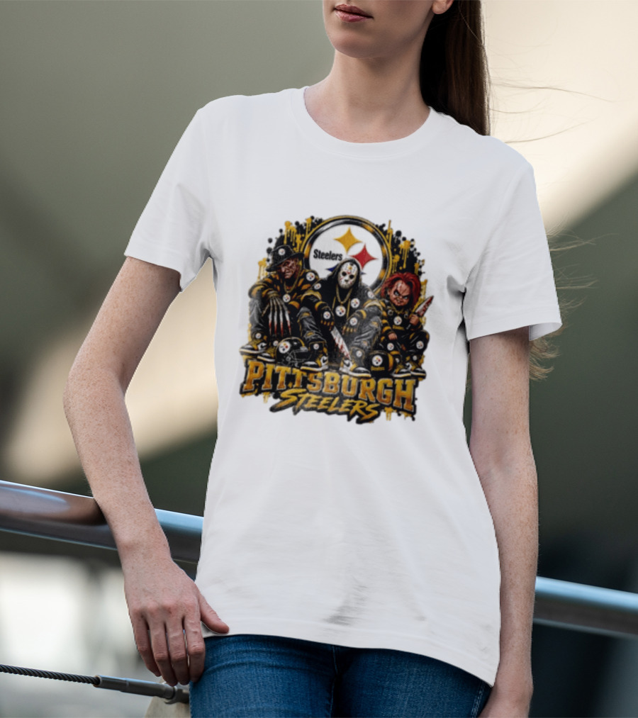 Freddy Krueger Jason Voorhees Chucky Steelers Halloween Pittsburgh T-Shirt