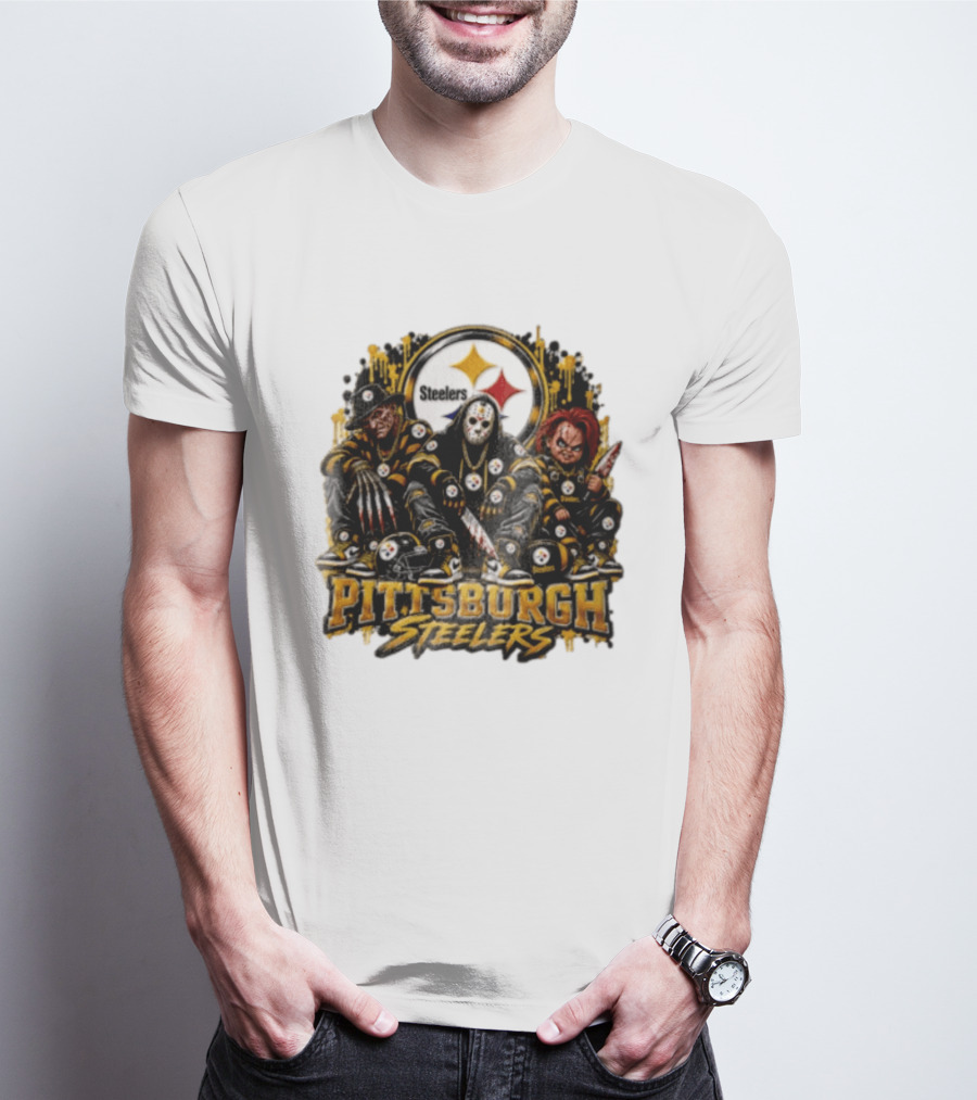 Freddy Krueger Jason Voorhees Chucky Steelers Halloween Pittsburgh T-Shirt
