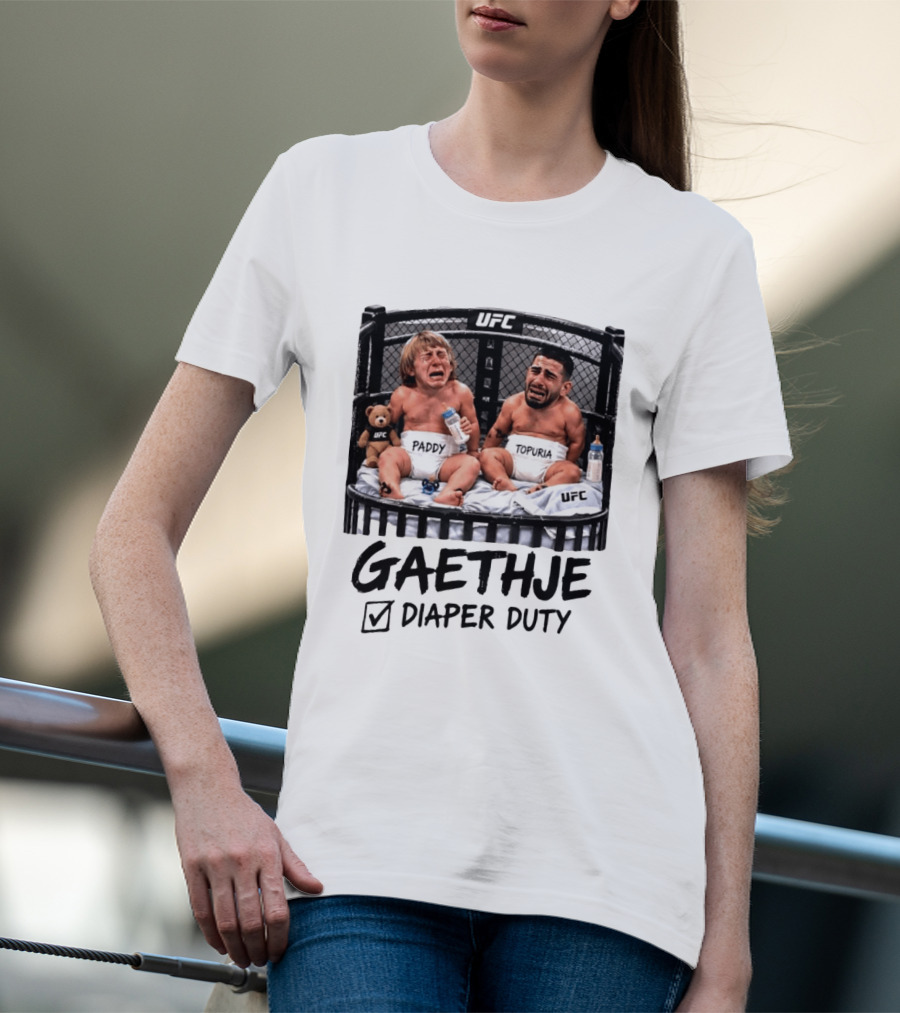 UFC Gaethje Diaper Duty Paddy Topuria Cage Fight T-Shirt