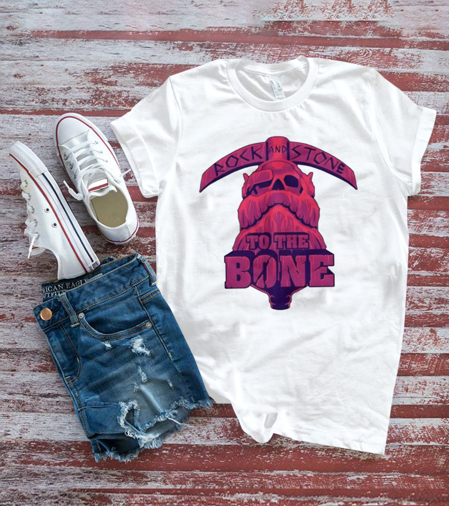 Rock And Stone To The Bone Dwarf Skull Gaming Deep Rock Galactic T-Shirt
