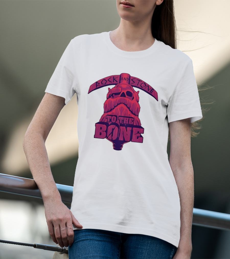 Rock And Stone To The Bone Dwarf Skull Gaming Deep Rock Galactic T-Shirt