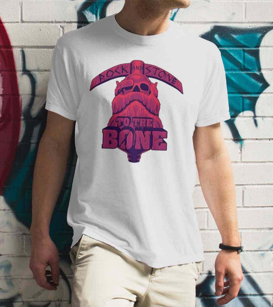 Rock And Stone To The Bone Dwarf Skull Gaming Deep Rock Galactic T-Shirt