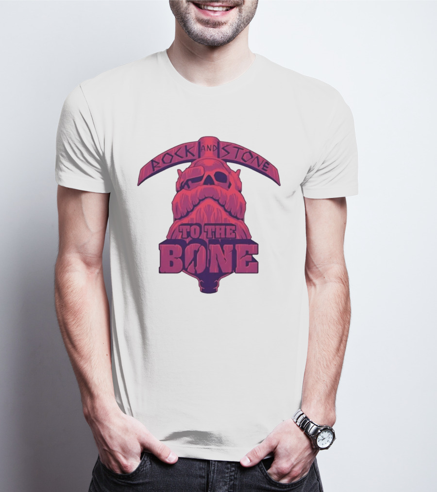 Rock And Stone To The Bone Dwarf Skull Gaming Deep Rock Galactic T-Shirt