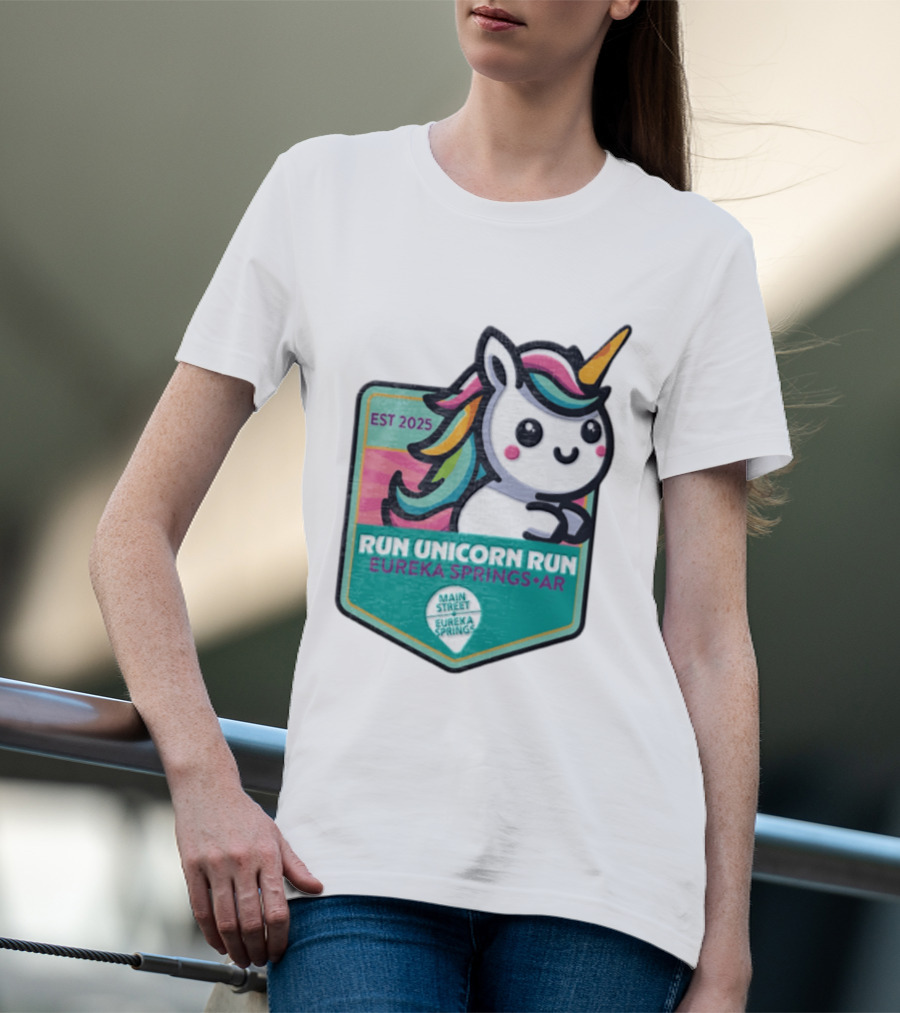 EST 2025 Run Unicorn Run Eureka Springs AR Main Street T-Shirt