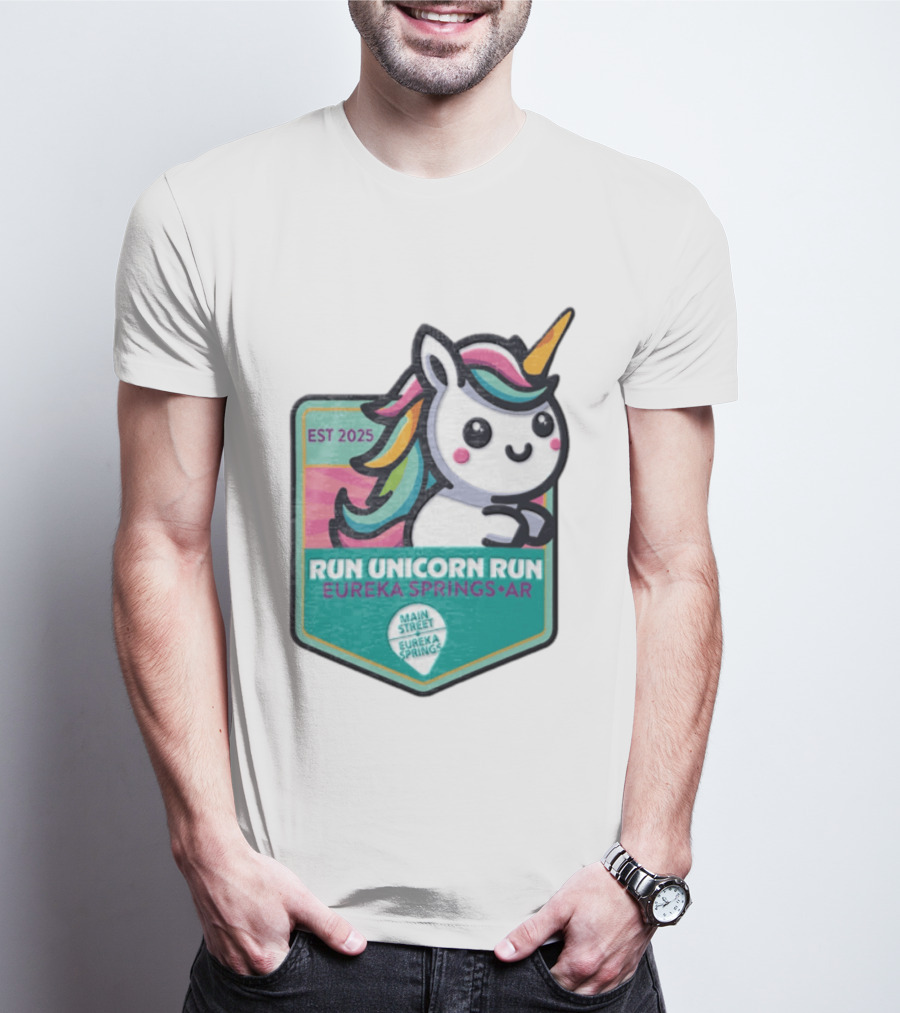EST 2025 Run Unicorn Run Eureka Springs AR Main Street T-Shirt