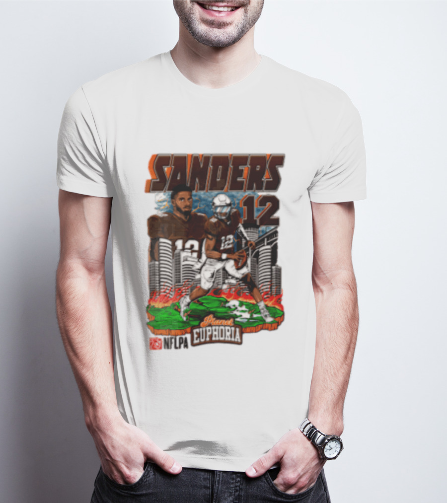 Sanders 12 Football Legend Euphoria NFCA Brand T-Shirt