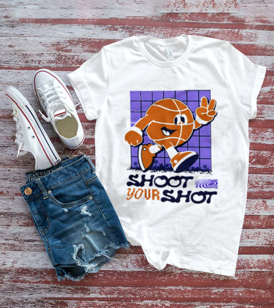 Shoot Your Shot Retro Basketball Character Peace Sign T-Shirt
