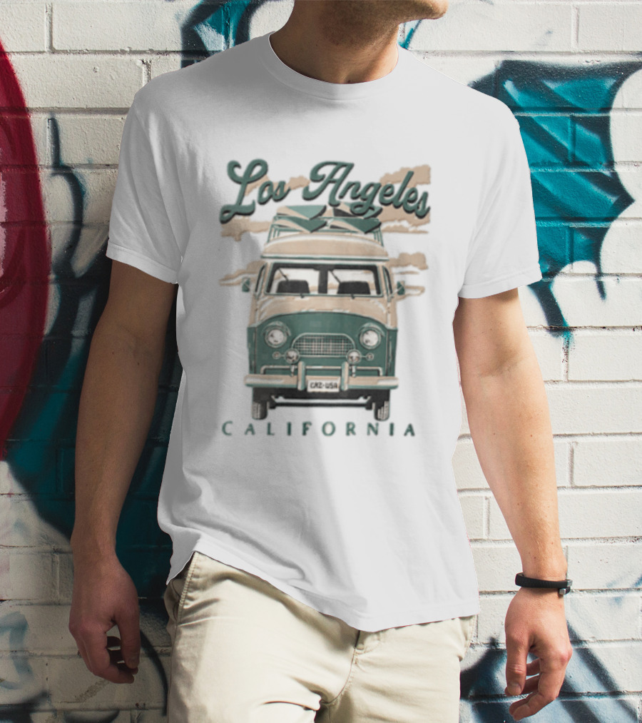 Los Angeles California Surf Van Vintage Style Retro Vibe T-Shirt