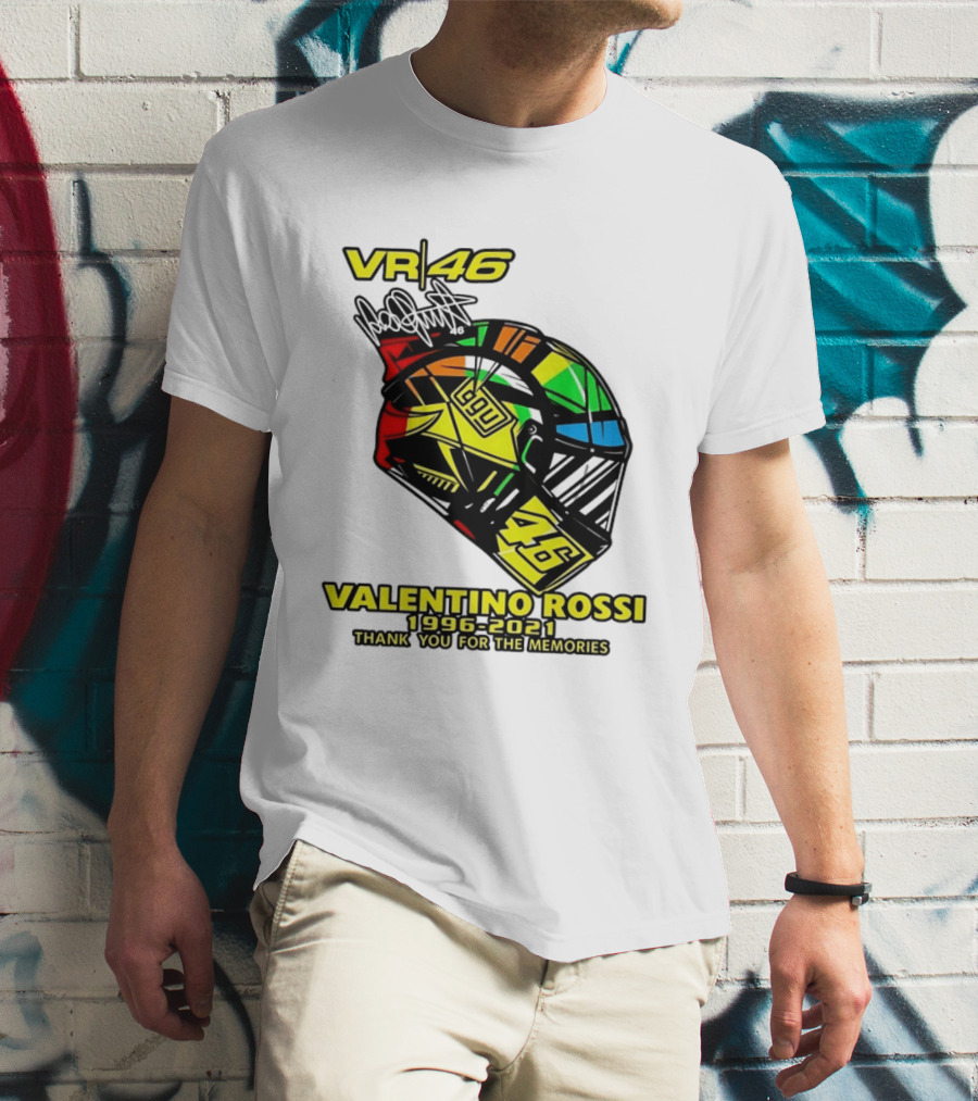 Valentino Rossi VR46 1996 2021 Thank You For The Memories Helmet T-Shirt